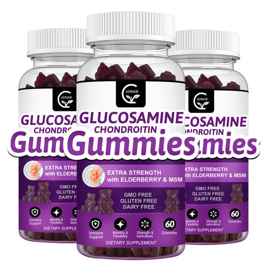 GORNVB glucosamine chondroitin gummies bottle with label for mobility support.