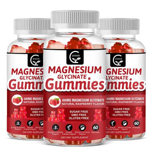 GORNVB Magnesium Glycinate Gummies bottle for daily calm and focus support.