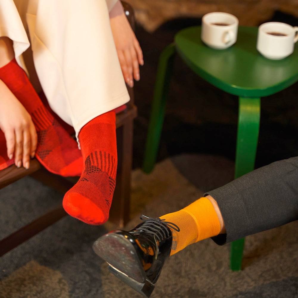 GoWith red diabetic socks add bold everyday style.