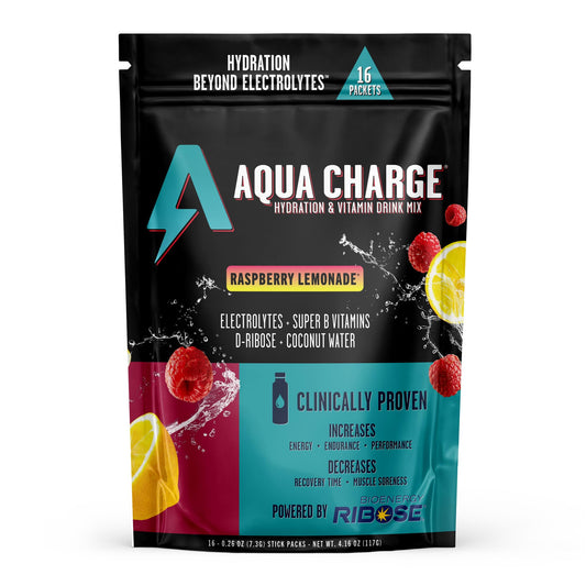 Grab The Gold Aqua Charge bottle pour shows quick hydration after workouts
