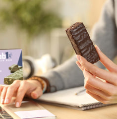 Grab1 caramel crunch bar close-up, tasty on-the-go pick-me-up.