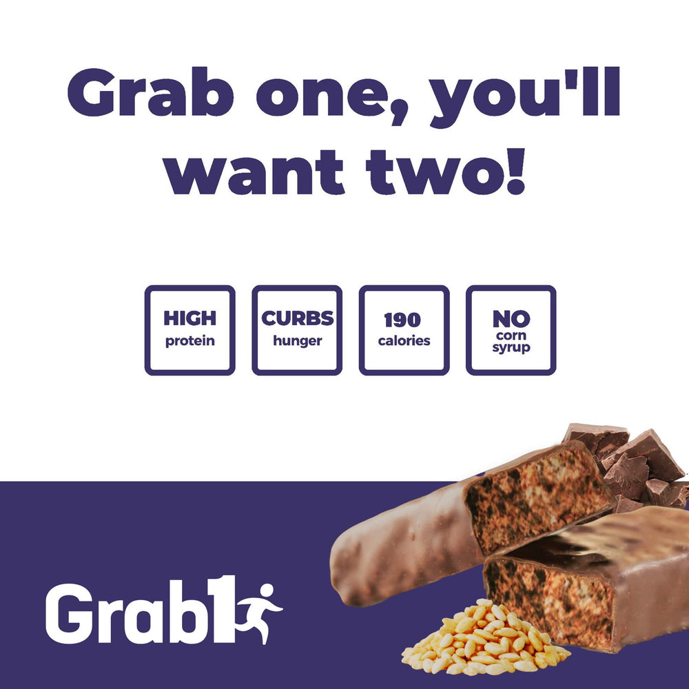 Grab1 on-the-go packaging, convenient snack for busy days.