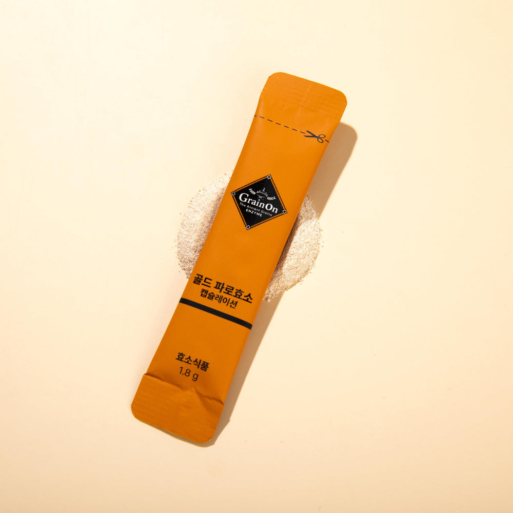 GRAINON Gold Farro Enzyme Stick Powder Use: versatile pre-meal support with yogurt or smoothies.