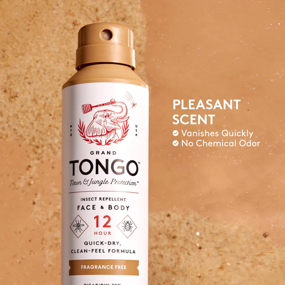 Grand Tongo fragrance-free insect repellent with 20% picaridin provides gentle protection.