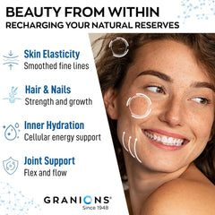 Granions Marine Collagen Powder dissolving in water with smooth, fast absorption