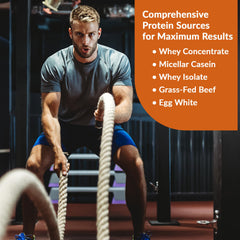 Nutrition facts label on Granite Nutrition powder highlights low calories per serving.