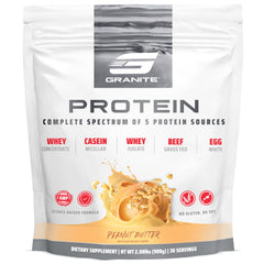 Granite Nutrition protein powder front jar featuring multi-source blend for lean muscle.