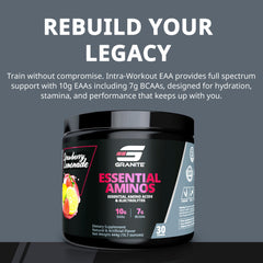 Granite Supplements EAAs and BCAAs scoop ready for fast intra-workout fueling.