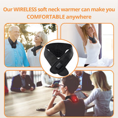 GRAPHENE TIMES neck heating pad shown with battery indicator for extended use