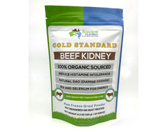 GRASSLAND NUTRITION beef kidney freeze-dried powder boosts B12 and minerals.