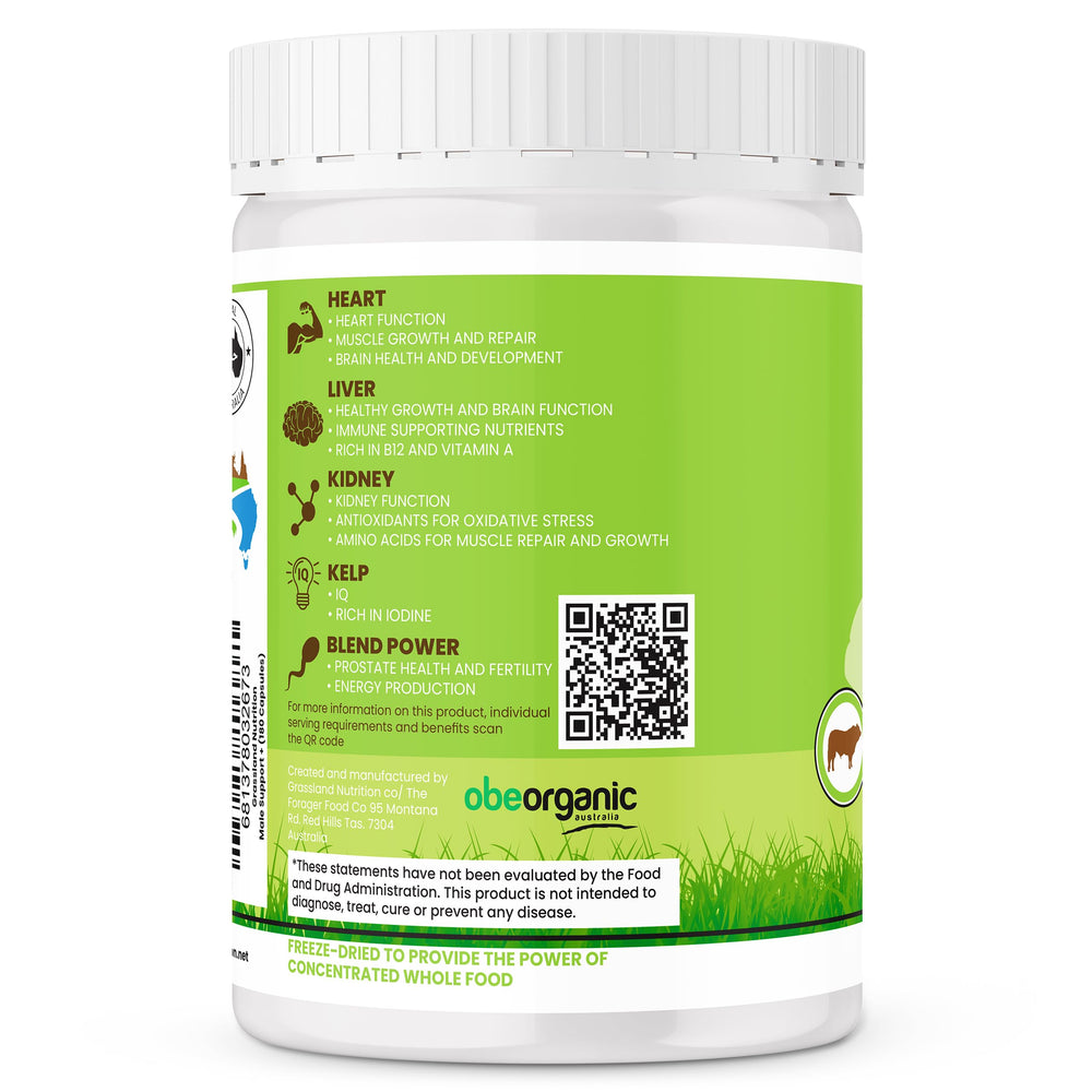 Grassland Nutrition Male Support Australian origin image highlighting organic farming
