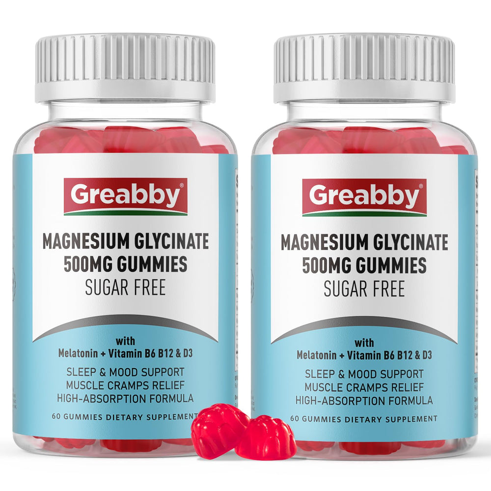 GREABBY magnesium glycinate gummies bottle display for easy nightly use