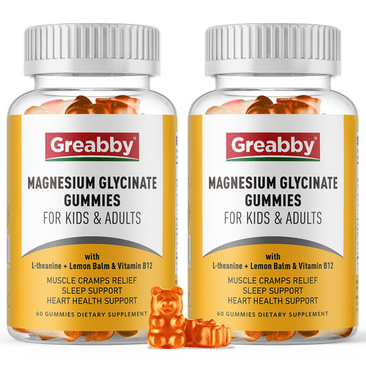 GREABBY Magnesium Glycinate Gummies bottle for convenient daily rest support.