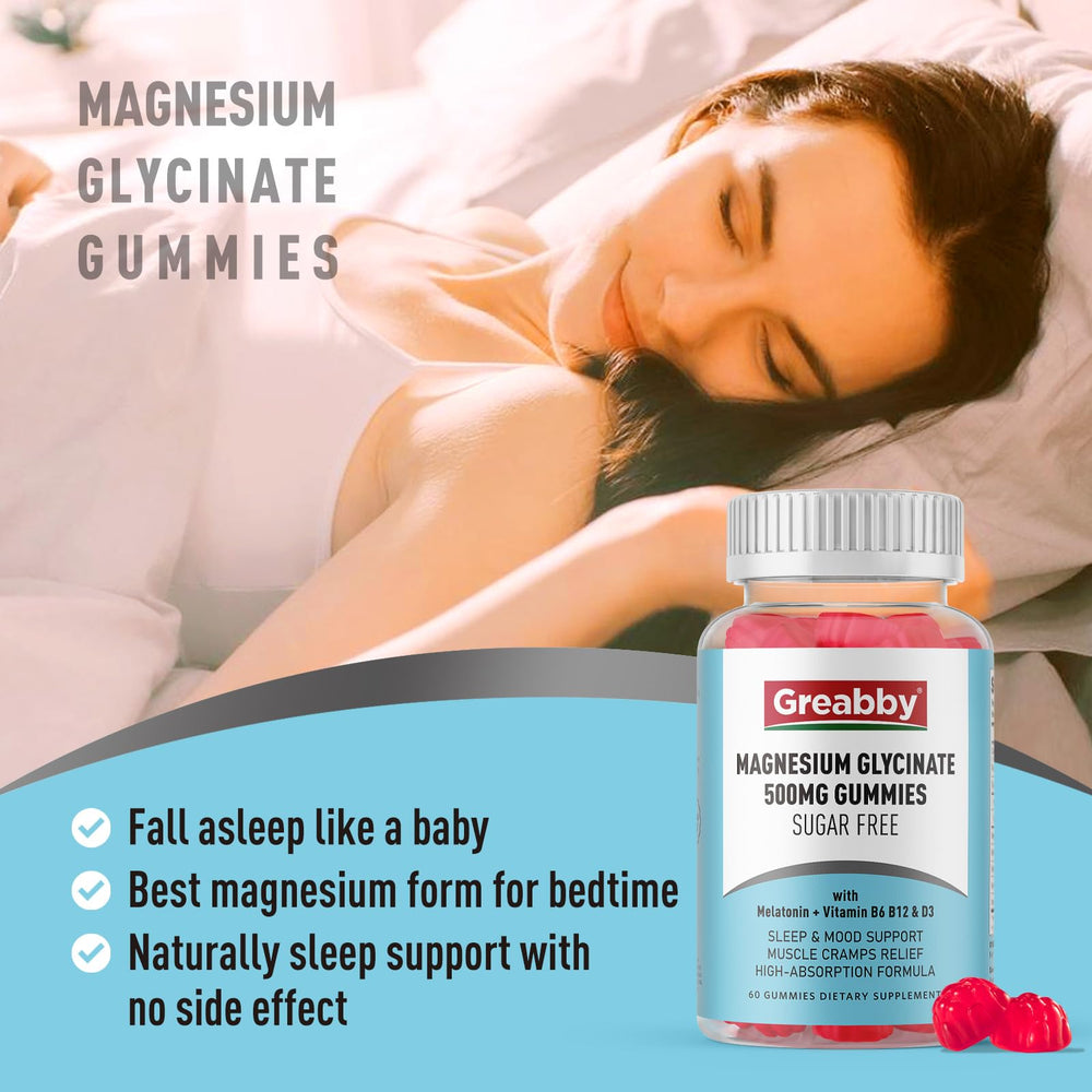 Gluten-free certification seal on GREABBY magnesium glycinate gummies