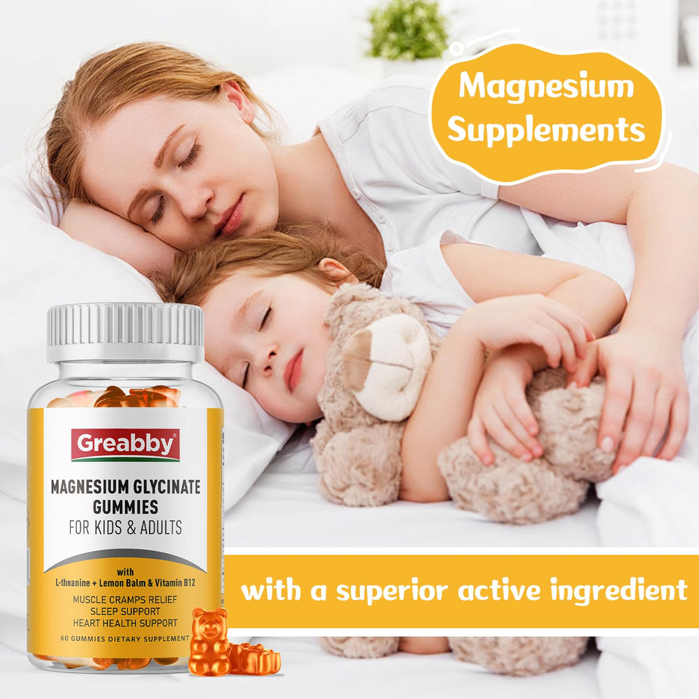GREABBY magnesium glycinate gummies produced in a GMP-compliant facility.