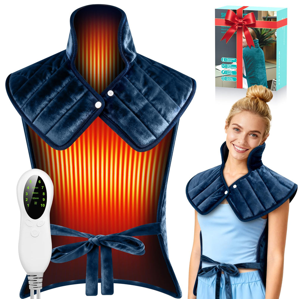 Great Dachong heating pad showing full-body coverage for neck, shoulders, and back