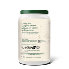 Great Lakes Wellness bovine collagen powder label close-up highlighting non-GMO formula.