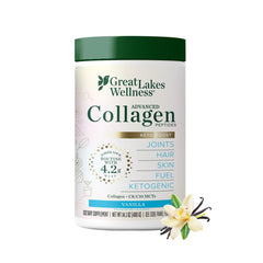 Great Lakes Wellness Keto Boost Vanilla bottle shows keto-friendly collagen for coffee