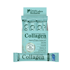 Great Lakes Wellness marine collagen sticks packaging for convenient daily use.