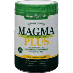 Green Foods Magma Plus Drink Mix bottle for convenient daily nutrition