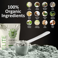Green Regimen Elite vanilla protein being poured for a smooth shake