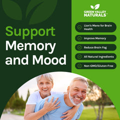 Green Valley Naturals 30-capsule pack for convenient daily brain health supplementation.