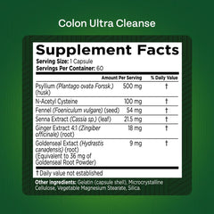 Green Valley Naturals Colon Ultra Cleanse packaging box with GMP badge.