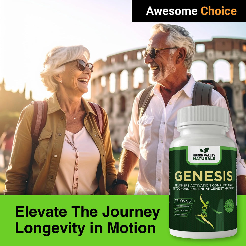 Green Valley Naturals Genesis astragalus plant emphasizing Telos95 component.
