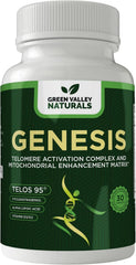 Green Valley Naturals Genesis pterostilbene botanical blend visible in supplement imagery.
