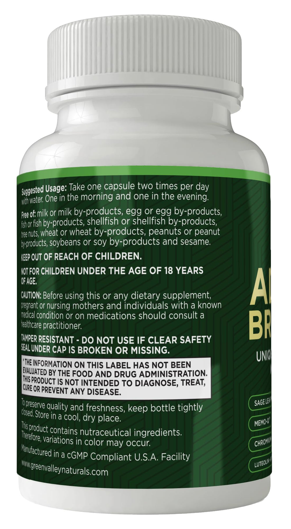 Green Valley Naturals sage leaf close-up for natural cognitive clarity and focus