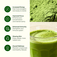 Green Virgin Moringa powder dissolves easily in water for quick healthy drinks.