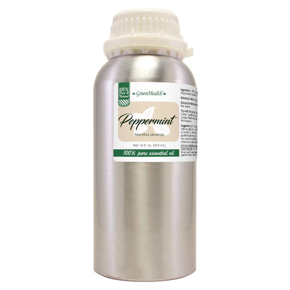 GreenHealth Peppermint Oil bottle-uncut delivers strong aroma for diffusers and DIY projects.