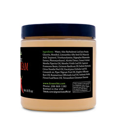 GreenIVe Hot Cream being massaged into a tired shoulder.
