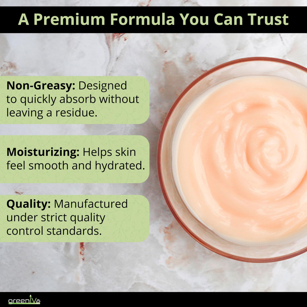 GreenIVe Skin tightening massage lotion applied on skin.