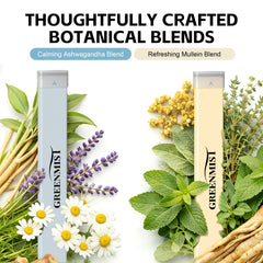 GreenMIST mullein blend diffuser pen showing refreshing mint and thyme