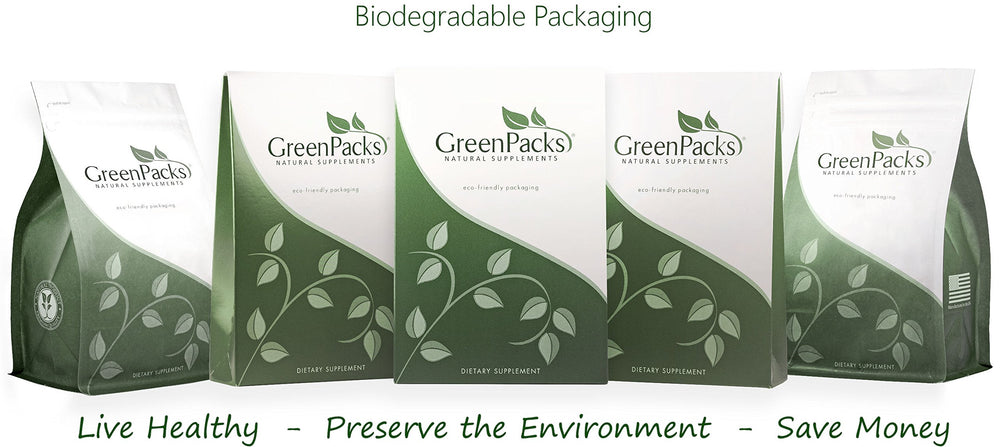 GreenPacks Maca Root Concentrate packaging box with clear ingredient details