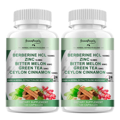 GREENPEOPLE berberine bottle with cinnamon capsules for daily support