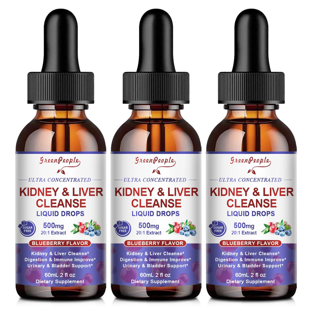 GREENPEOPLE Kidney Cleanse bottle pours for easy dosing and on-the-go support.