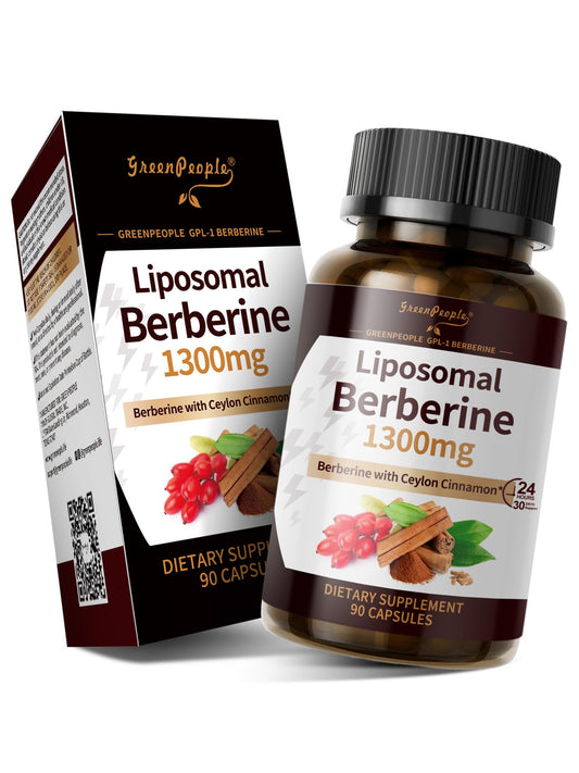 GREENPEOPLE liposomal berberine HCL bottle ready for daily energy and balance.