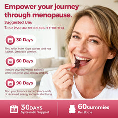 Sugar free formulation label on GREENPEOPLE menopause gummies