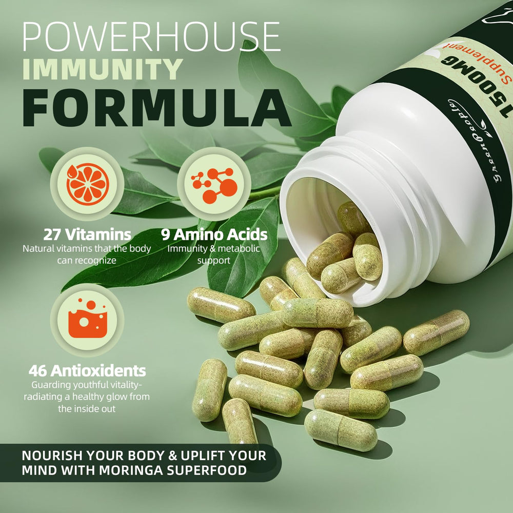 GreenPeople Moringa Pure overview suggests immune and digestive support potential.