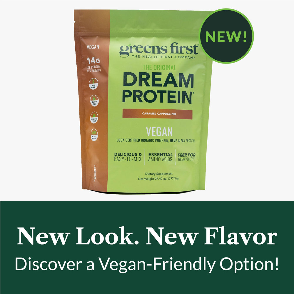 Greens First organic pumpkin hemp pea protein blend for plant-based nutrition