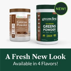 Greens First Original Greens Powder chocolate being poured into water