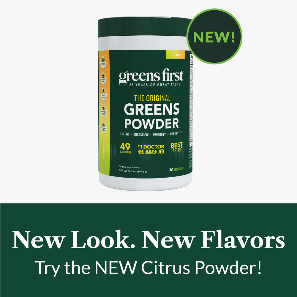Greens First prebiotics probiotics and digestive enzymes feature.