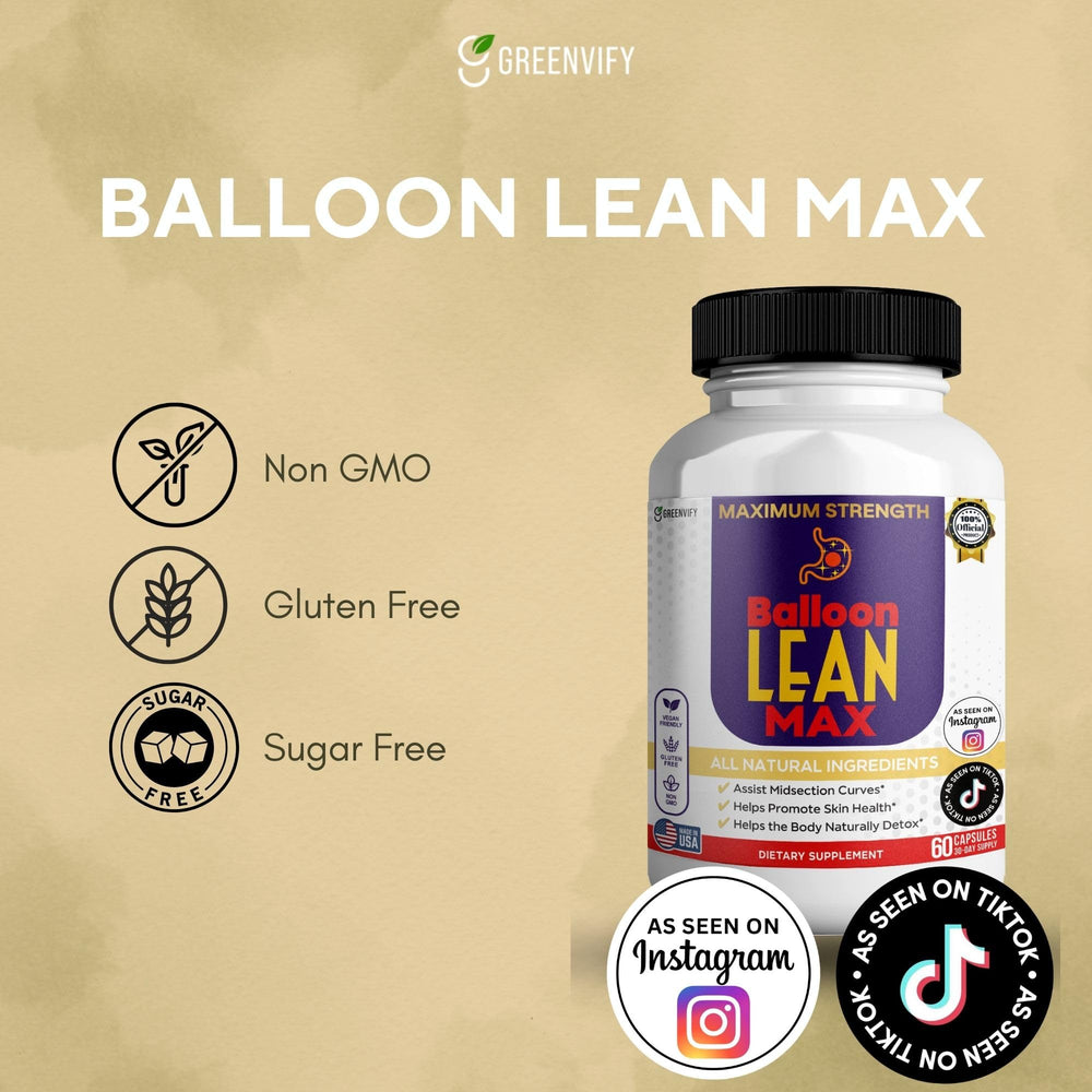 Close-up of GREENVIFY Balloon Lean Max capsules for a simple two-capsule daily routine.