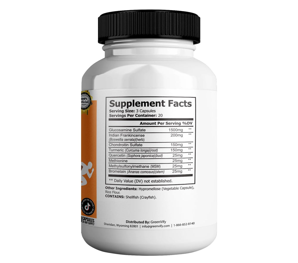 Key ingredients: glucosamine, boswellia, and more for joint health.