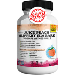GREENVIFY Juicy Peach Slippery Elm Bark Capsule close-up, highlighting natural moisture-support potential
