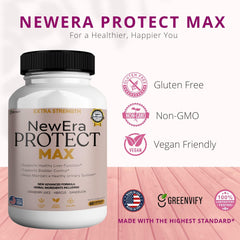 GREENVIFY New Era Protect Max 1000mg D-Mannose visual highlighting robust support.