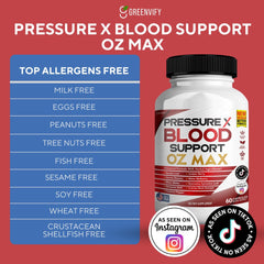 GREENVIFY Pressure X blood advanced formula with targeted capsules for blood health support.