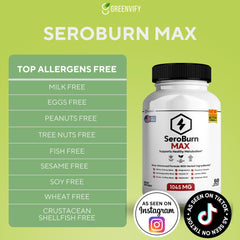 GREENVIFY SeroBurn Max ashwagandha bottle highlighting calming wellness support.